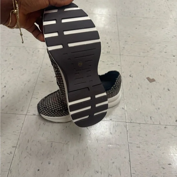 Tory Burch Houndstooth Sneakers - Black, White, and Brown - Picture 4 of 15